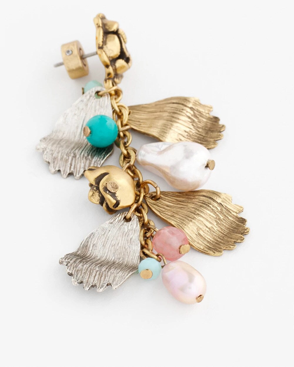 Chico's Women | Floral Pearl Charm Earrings MULTI