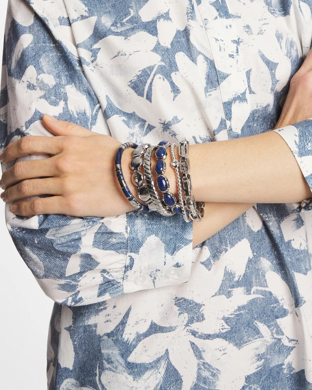 Chico's Women | Silver Link Stretch Bracelet SILVER