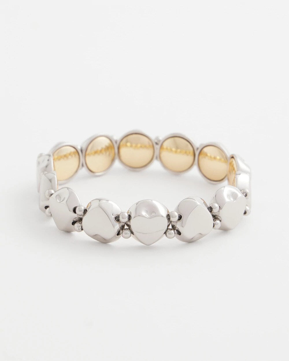 Chico's Women | Reversible Round Stretch Bracelet MIXED METALS