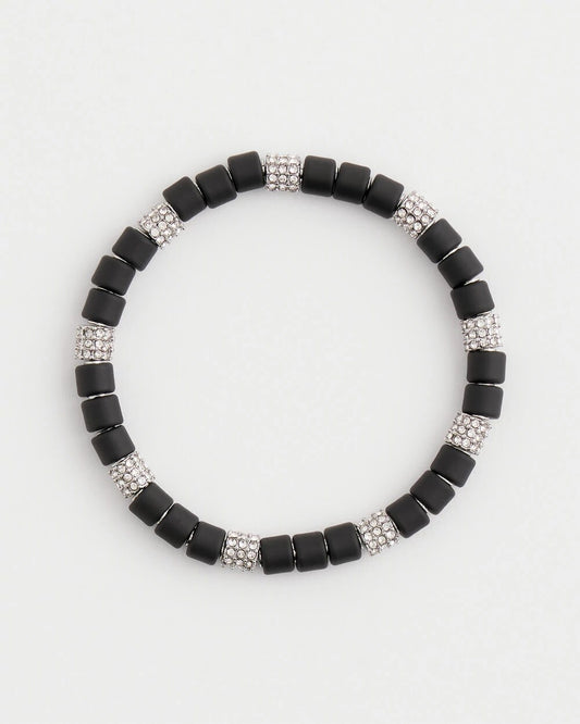 Chico's Women | Black Barrel Bead Stretch Bracelet BLACK