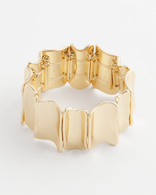 Chico's Women | Gold Wavy Stretch Cuff GOLD