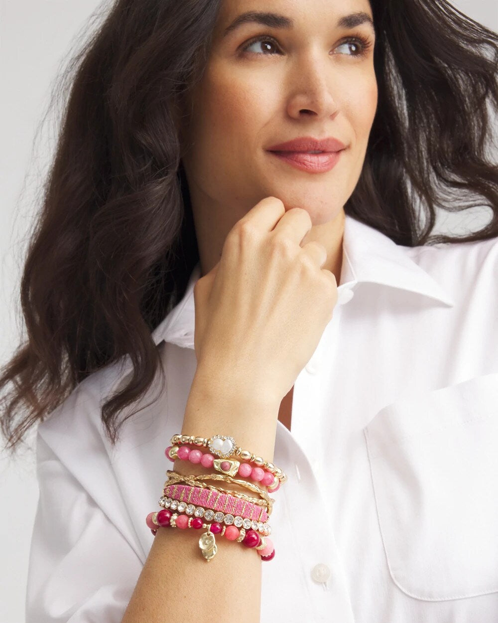 Chico's Women | Thread Wrapped Cuff Bracelet PINK