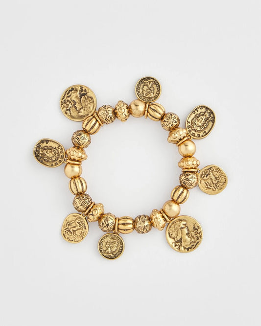 Chico's Women | Coin Charm Stretch Bracelet GOLD