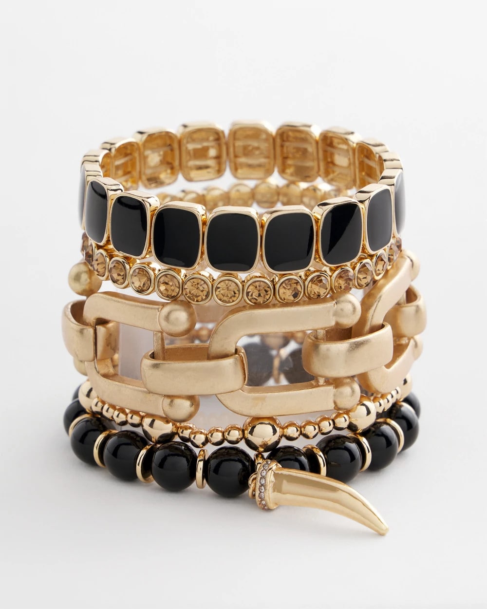 Chico's Women | Chico's Originals Black Square Stretch Bracelet BLACK