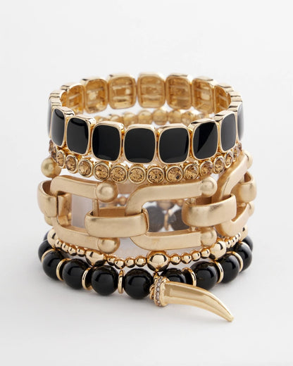 Chico's Women | Chico's Originals Black Square Stretch Bracelet BLACK