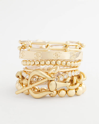 Chico's Women | Small Beaded Gold Tone Stretch Bracelet GOLD