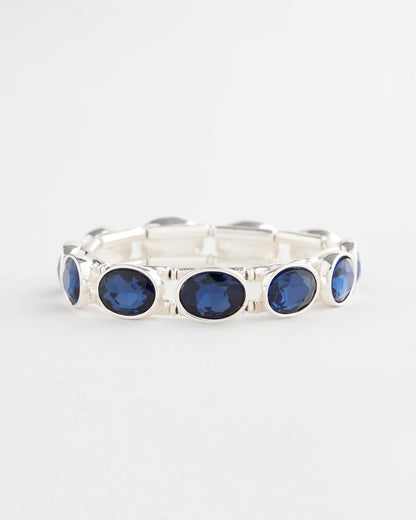 Chico's Women | Large Faceted Gem Stretch Bracelet BLUE