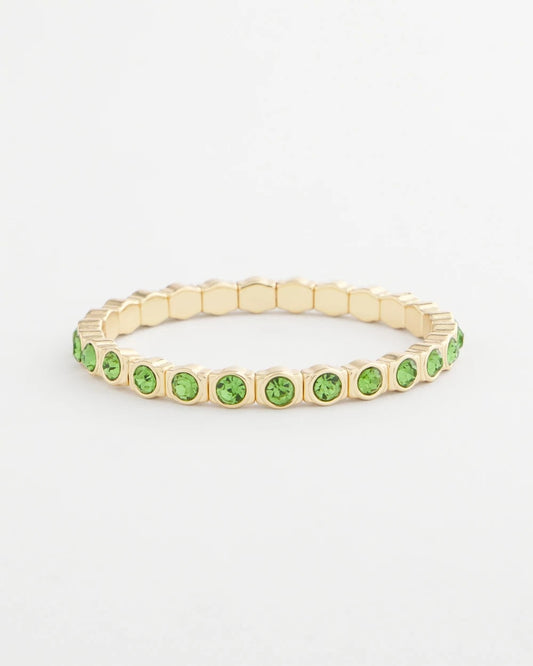 Chico's Women | Small Faceted Stretch Bracelet GREEN