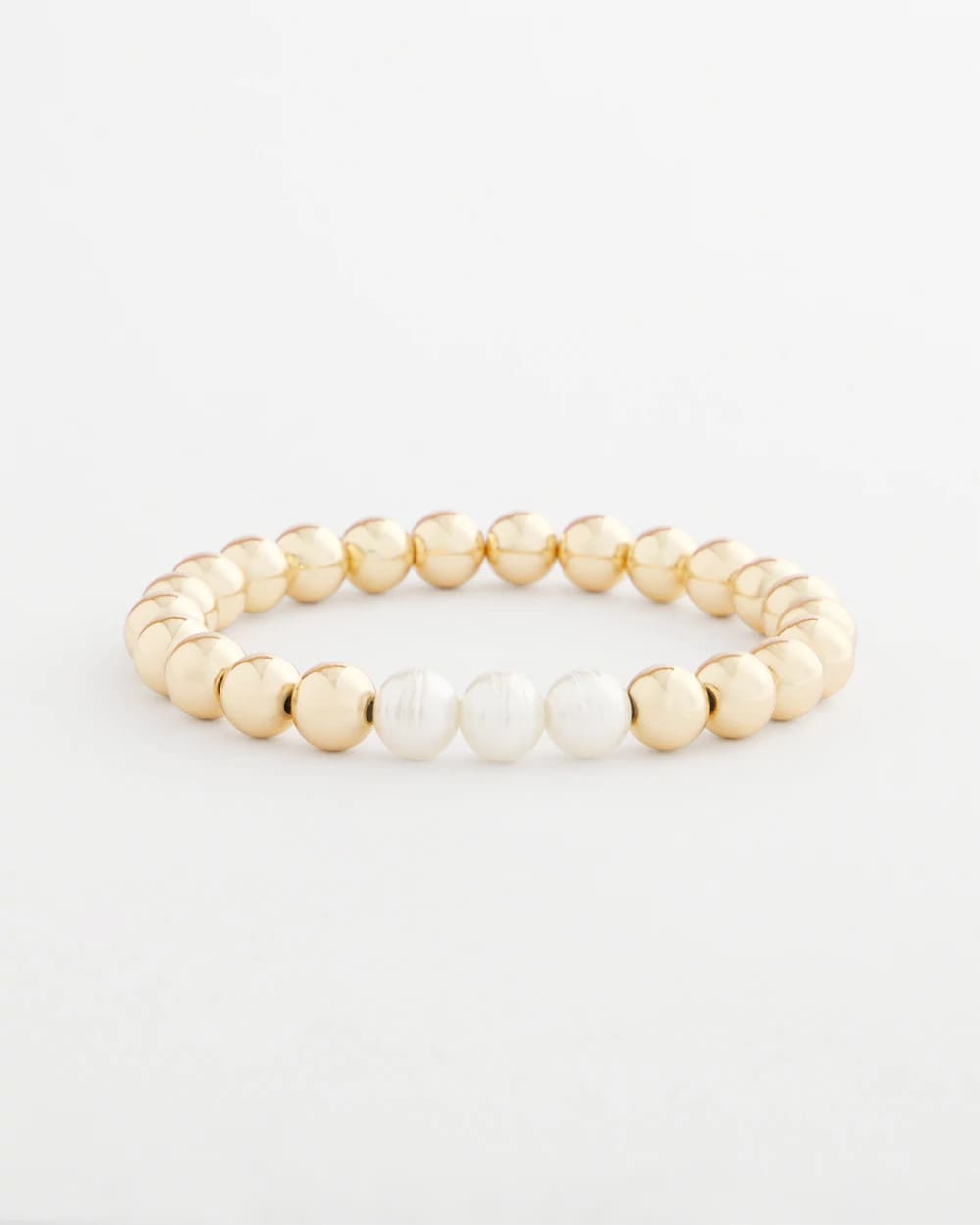 Chico's Women | Goldtone Bead Stretch Bracelet PEARL