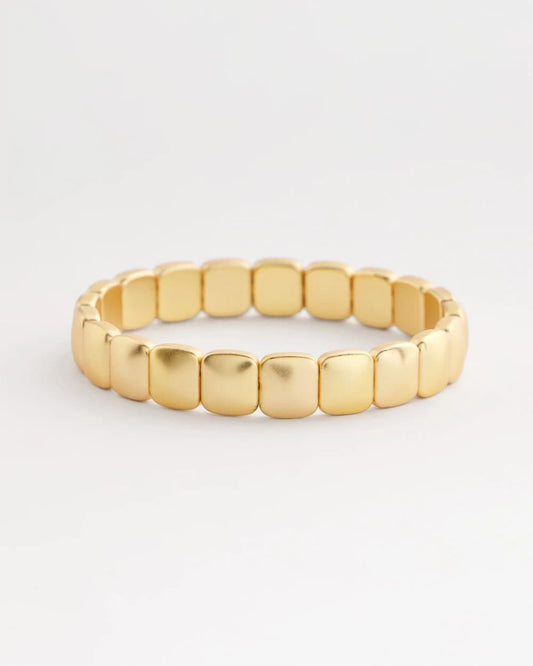 Chico's Women | Golden Matte Square Stretch Bracelet GOLD