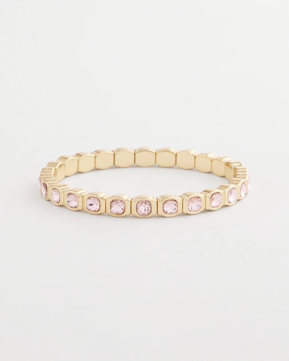 Chico's Women | Small Pink Faceted Gem Stretch Bracelet PALE PINK