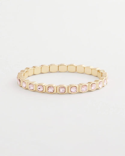 Chico's Women | Small Pink Faceted Gem Stretch Bracelet PALE PINK