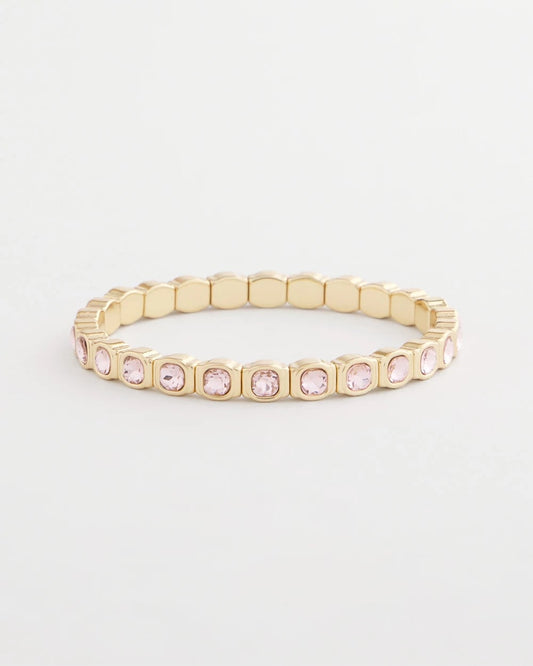 Chico's Women | Small Pink Faceted Gem Stretch Bracelet PALE PINK