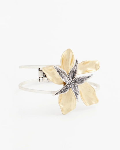 Chico's Women | Mixed-Metal Floral Cuff Bangle Bracelet MIXED METALS