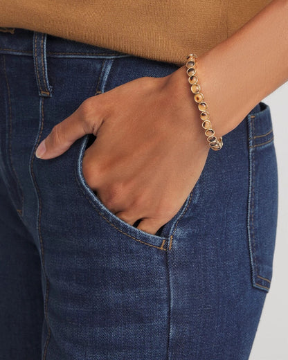 Chico's Women | Tortoise Goldtone Round Stretch Bracelet BROWN