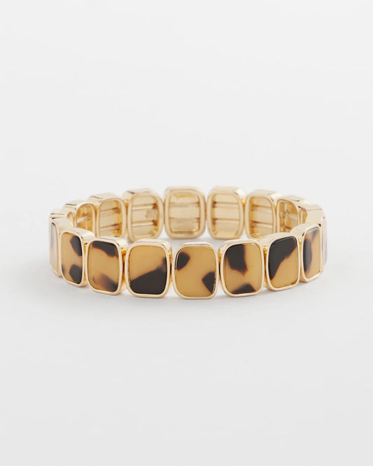 Chico's Women | Tortoise Square Stretch Bracelet BROWN