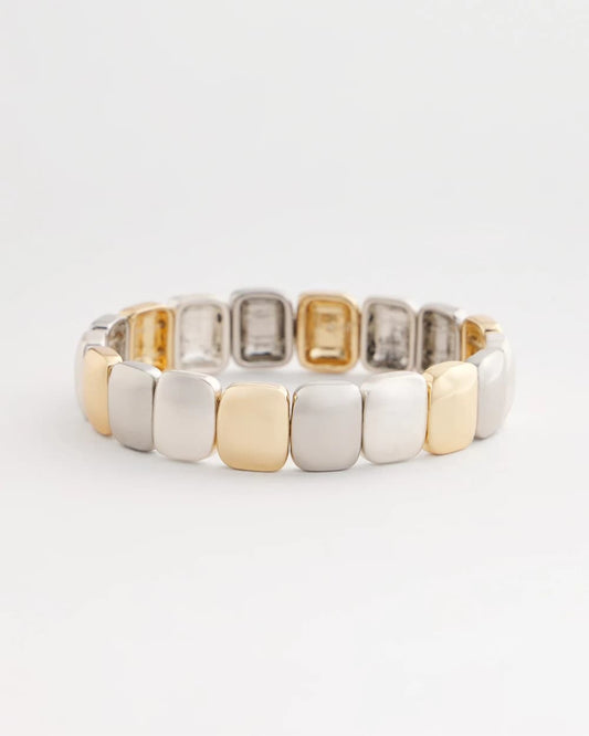 Chico's Women | Mixed-Metal Matte Square Stretch Bracelet MIXED METALS