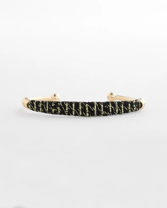Chico's Women | Thread Wrapped Cuff Bracelet BLACK/GOLD