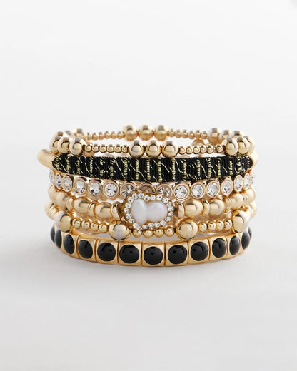 Chico's Women | Thread Wrapped Cuff Bracelet BLACK/GOLD