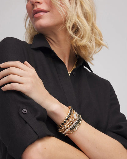 Chico's Women | Thread Wrapped Cuff Bracelet BLACK/GOLD