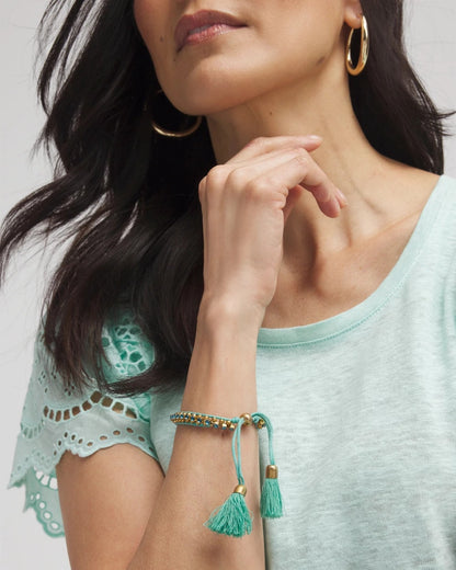 Chico's Women | Adjustable Thread Wrapped Bracelet TURQUOISE