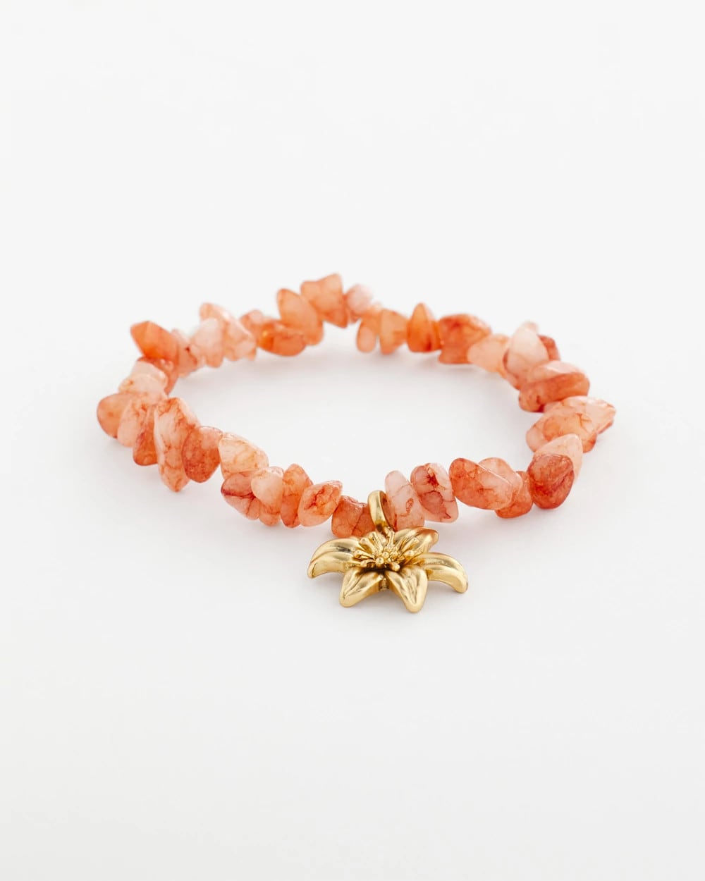 Chico's Women | Aventurine Stone Chips Charm Bracelet ORANGE