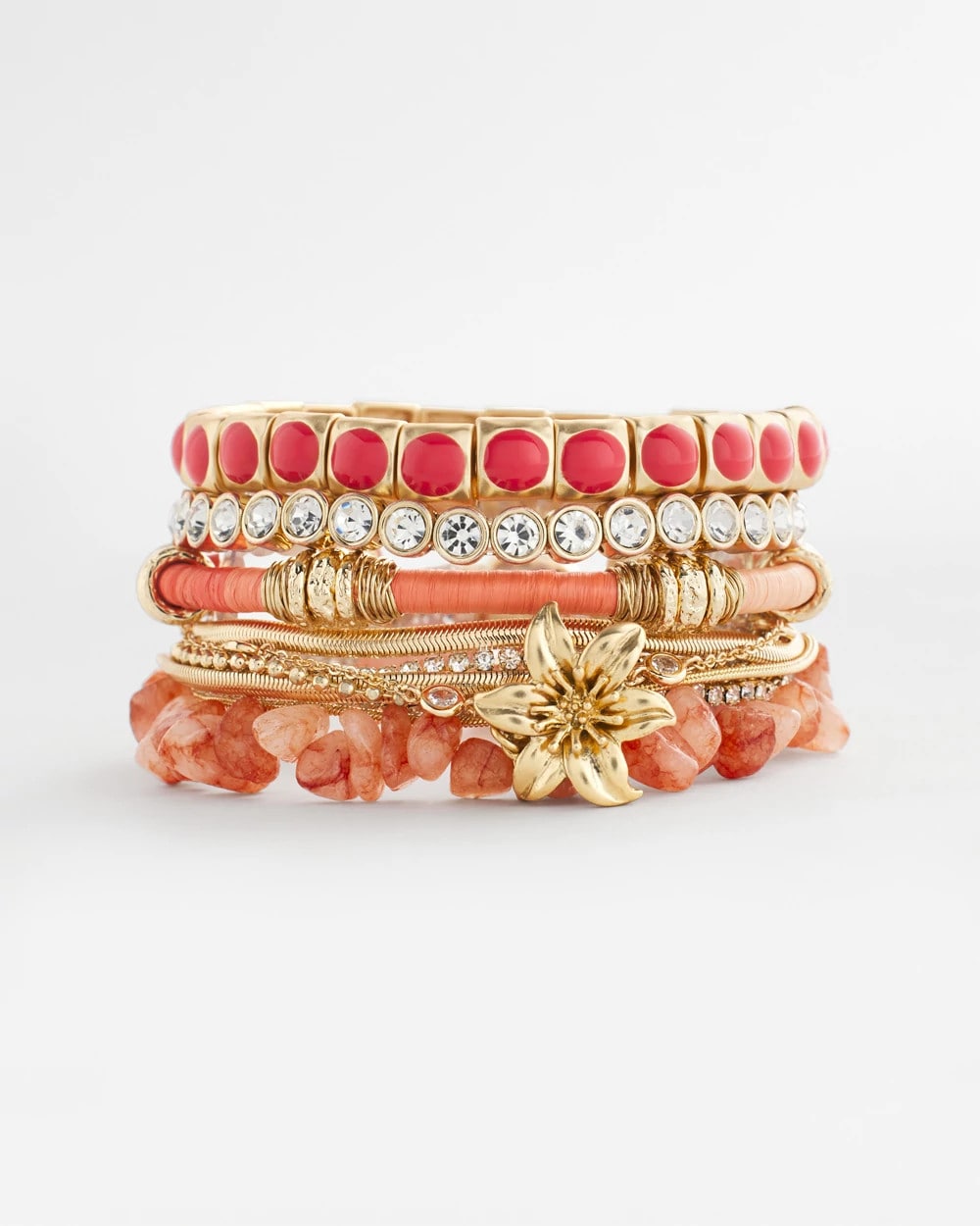 Chico's Women | Aventurine Stone Chips Charm Bracelet ORANGE