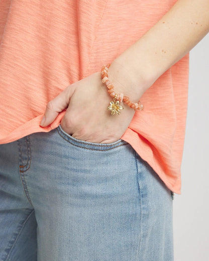 Chico's Women | Aventurine Stone Chips Charm Bracelet ORANGE
