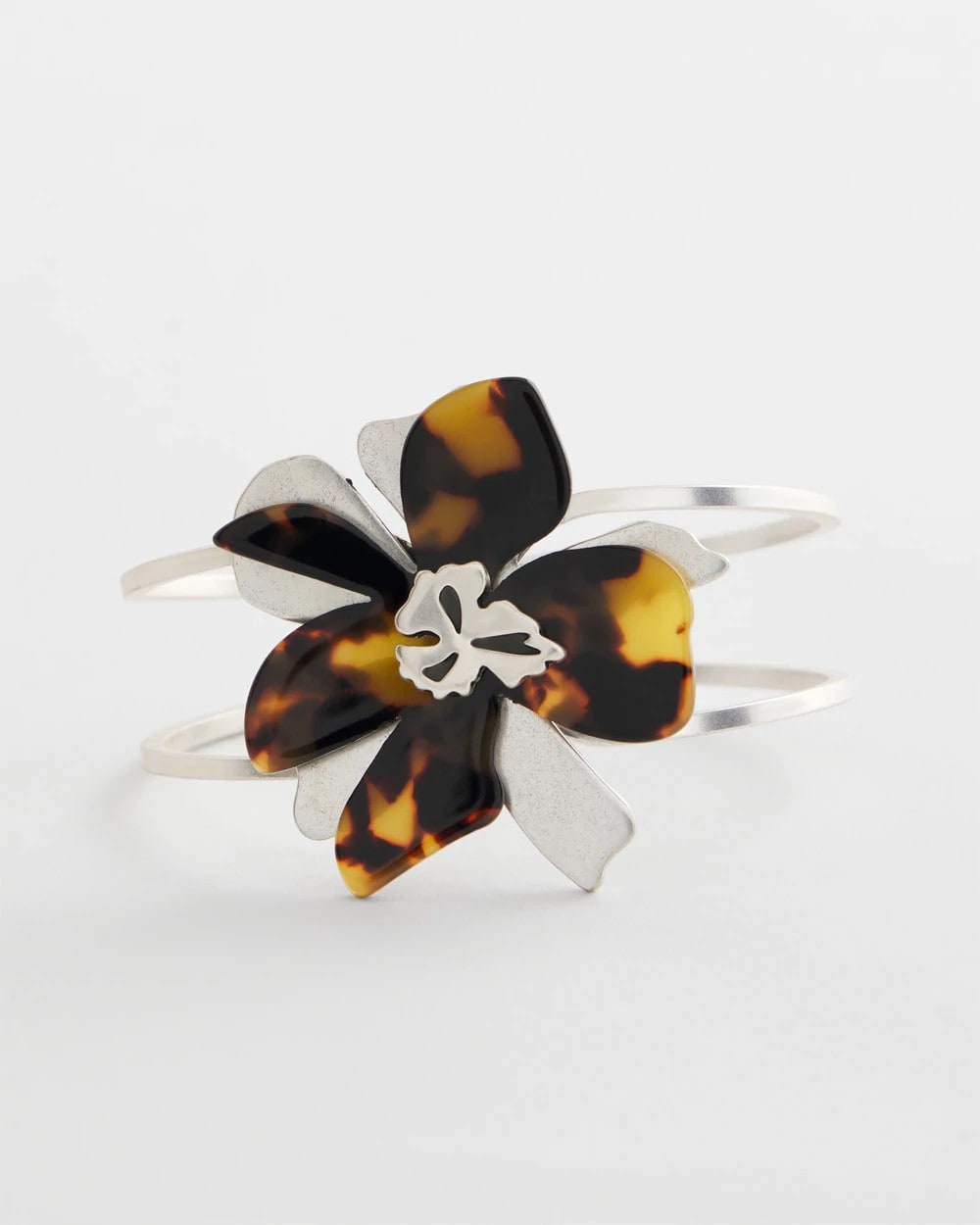 Chico's Women | Tortoise Floral Hinge Bracelet NEUTRAL