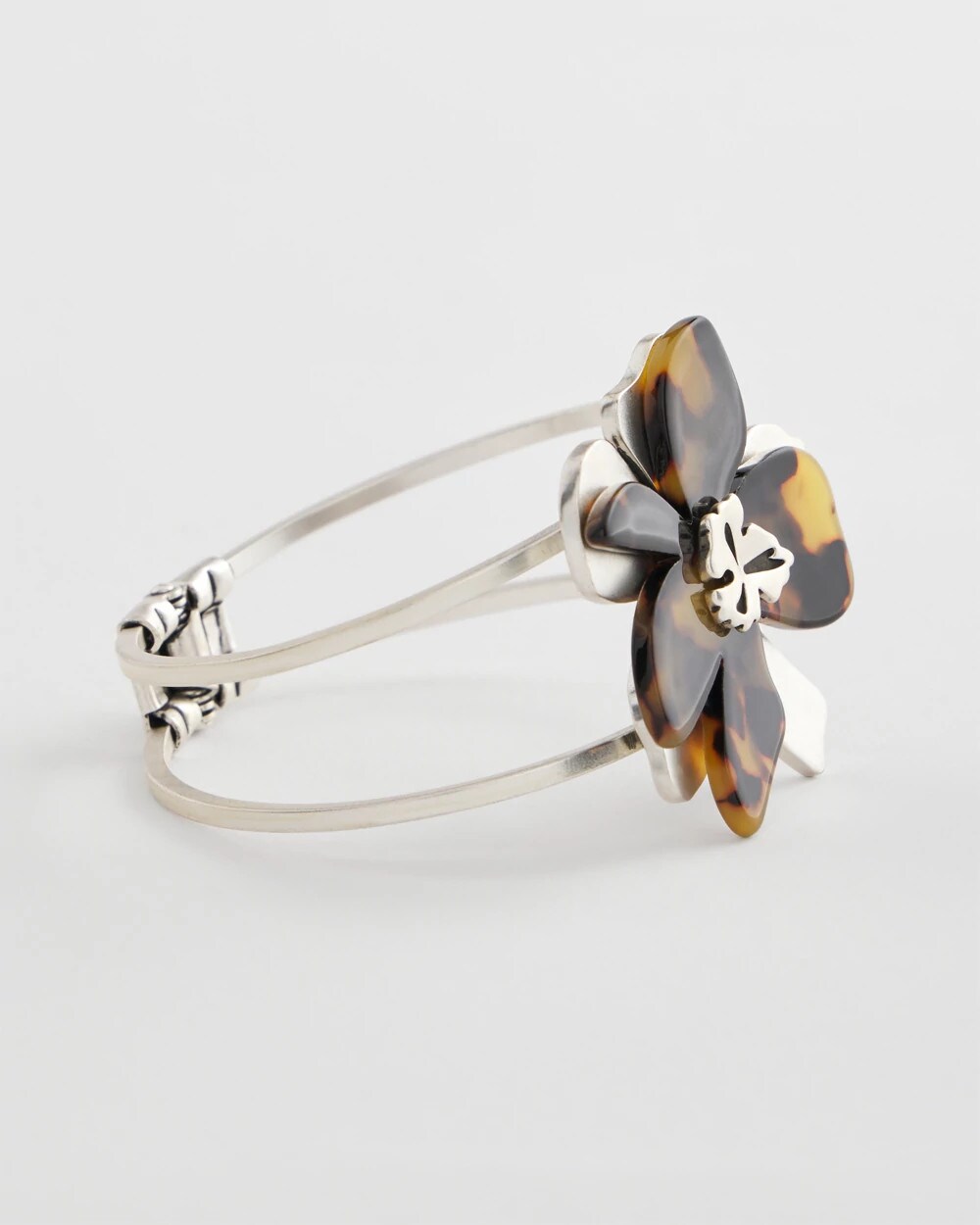 Chico's Women | Tortoise Floral Hinge Bracelet NEUTRAL