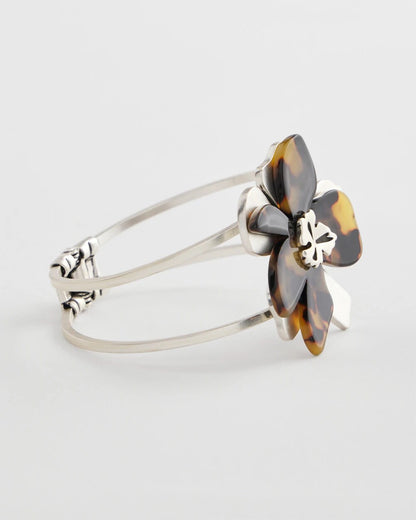 Chico's Women | Tortoise Floral Hinge Bracelet NEUTRAL