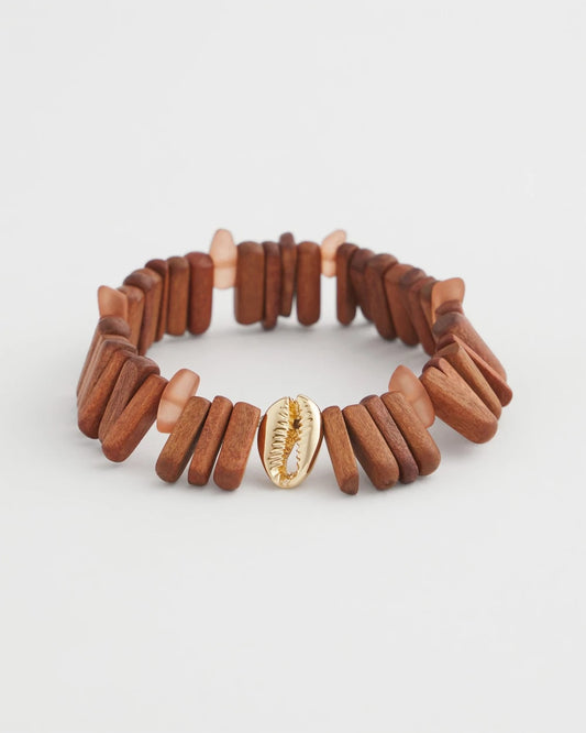 Chico's Women | Walnut-Wood-Motif Stretch Bracelet NEUTRAL