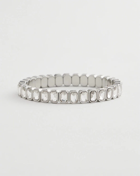 Chico's Women | Silver Bezel Set Stretch Tennis Bracelet