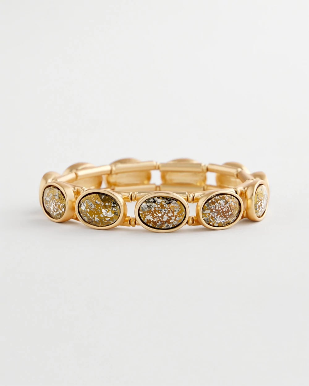 Chico's Women | Large Faceted Gem Stretch Bracelet BLACK