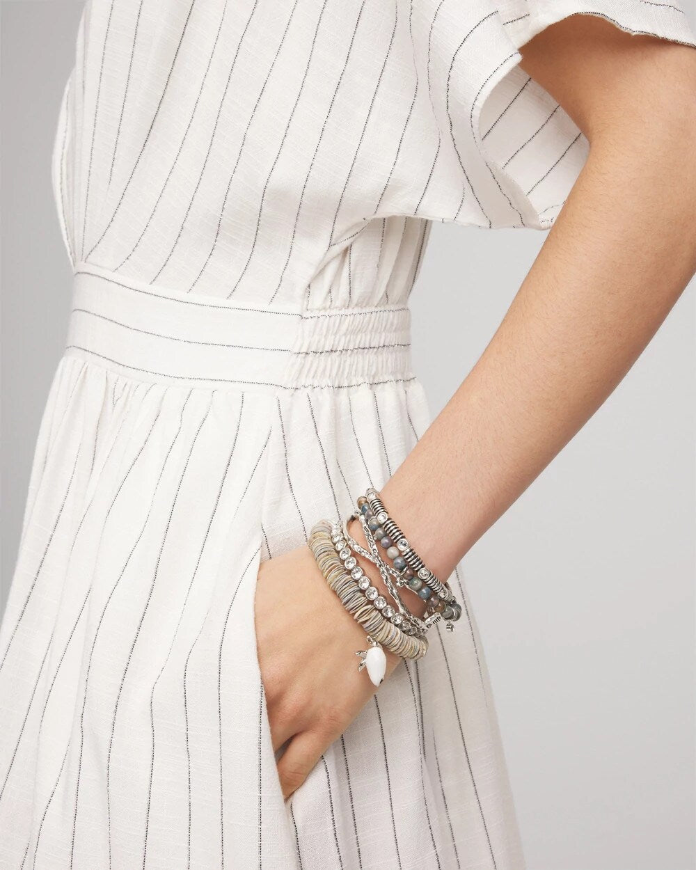 Chico's Women | Agate Stretch Charm Bracelet NEUTRAL