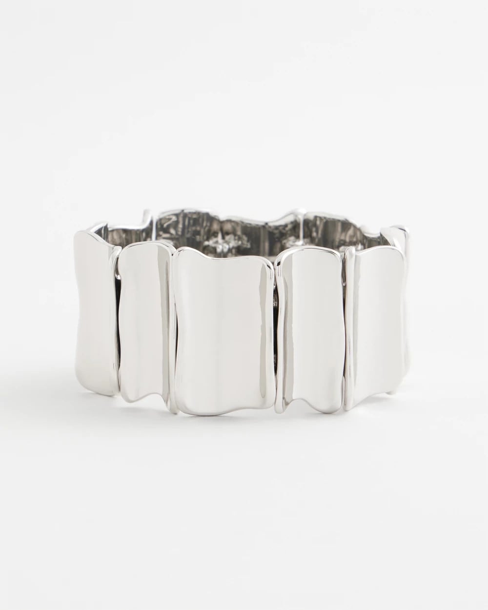 Chico's Women | Silvertone Wave Stretch Cuff Bracelet SILVER