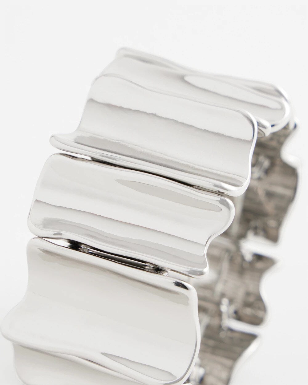 Chico's Women | Silvertone Wave Stretch Cuff Bracelet SILVER