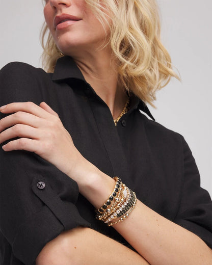 Chico's Women | Goldtone Stretch Watchband Bracelet GOLD