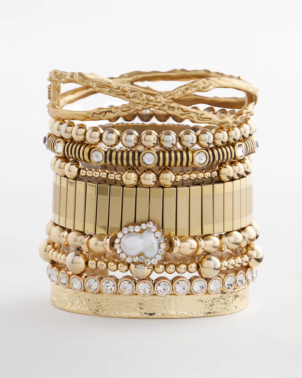 Chico's Women | Goldtone Stretch Watchband Bracelet GOLD