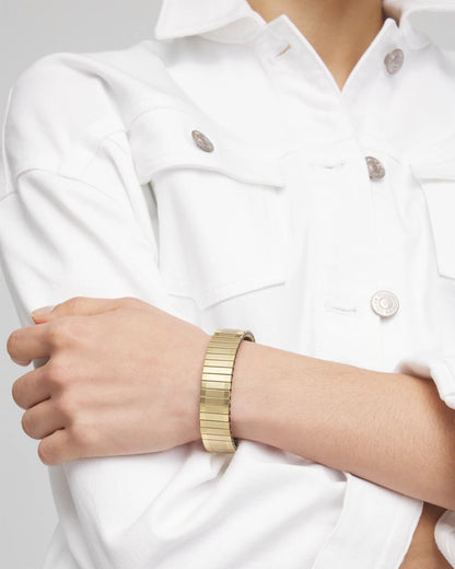 Chico's Women | Goldtone Stretch Watchband Bracelet GOLD