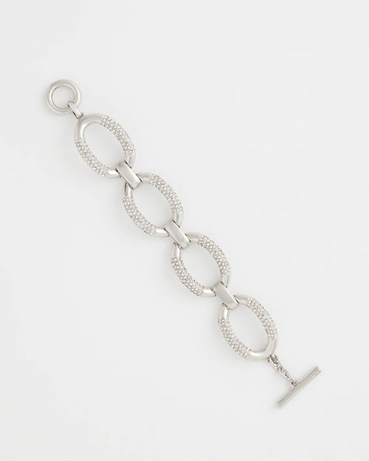 Chico's Women | Large Pave Link Toggle Bracelet SILVER