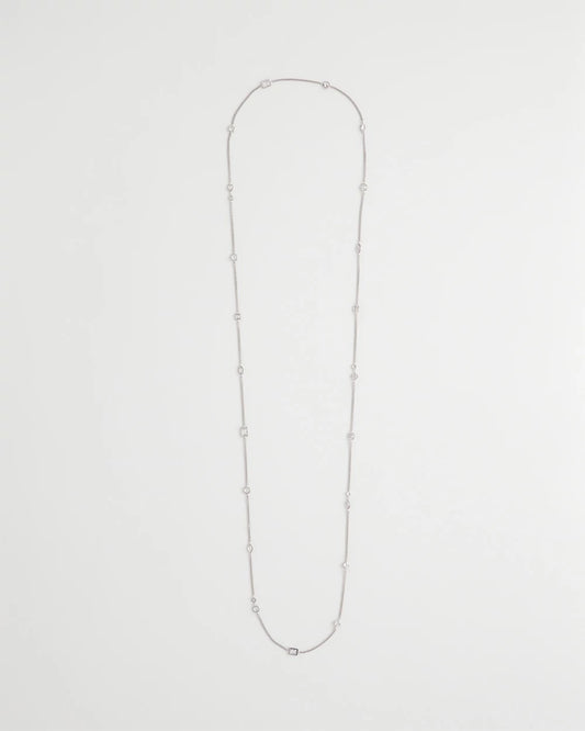 Chico's Women | Fine Crystal Long Chain Necklace SILVER