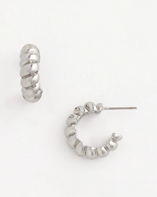 Chico's Women | No Droop® Silvertone Twisted Hoop Earrings SILVER