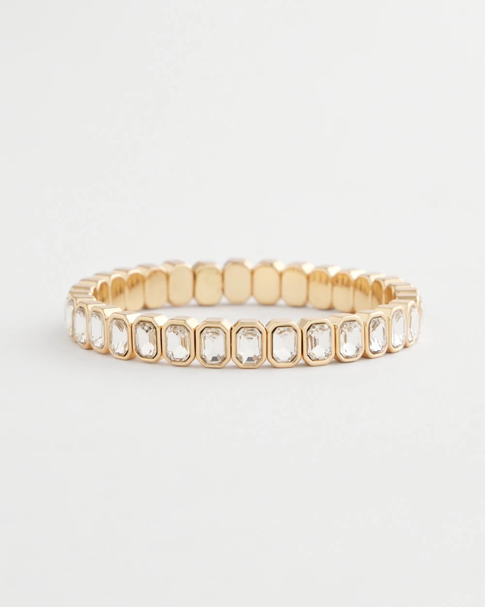 Chico's Women | Gold Bezel Set Stretch Tennis Bracelet