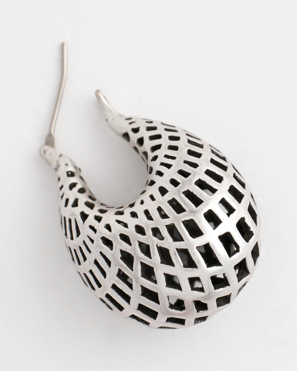 Chico's Women | Silver Lattice Puff Hoop Earrings SILVER