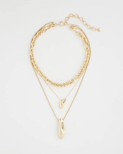 Chico's Women | Convertible Three-Strand Pendant Necklace GOLD