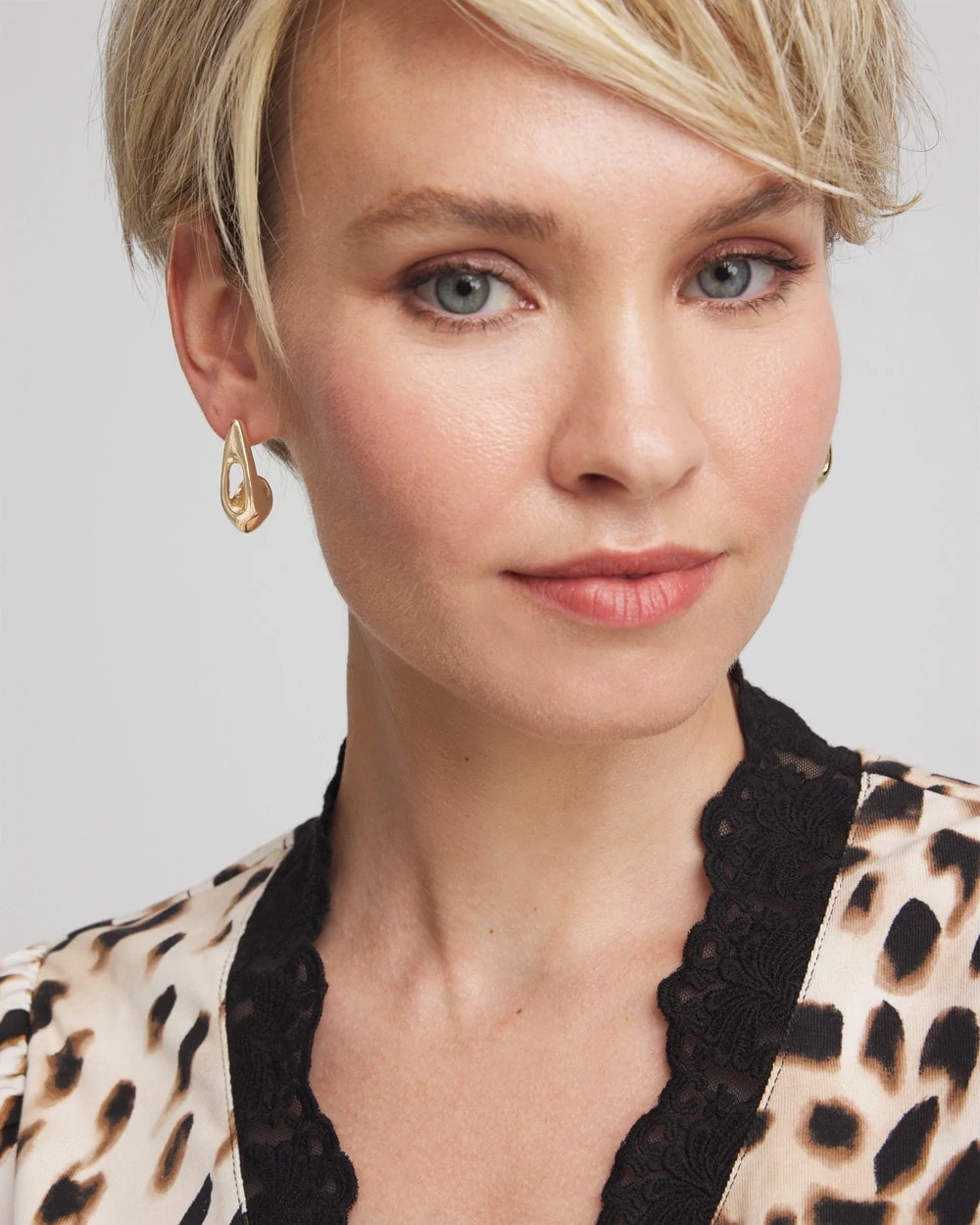 Chico's Women | Gold Puff Hoop Earrings GOLD