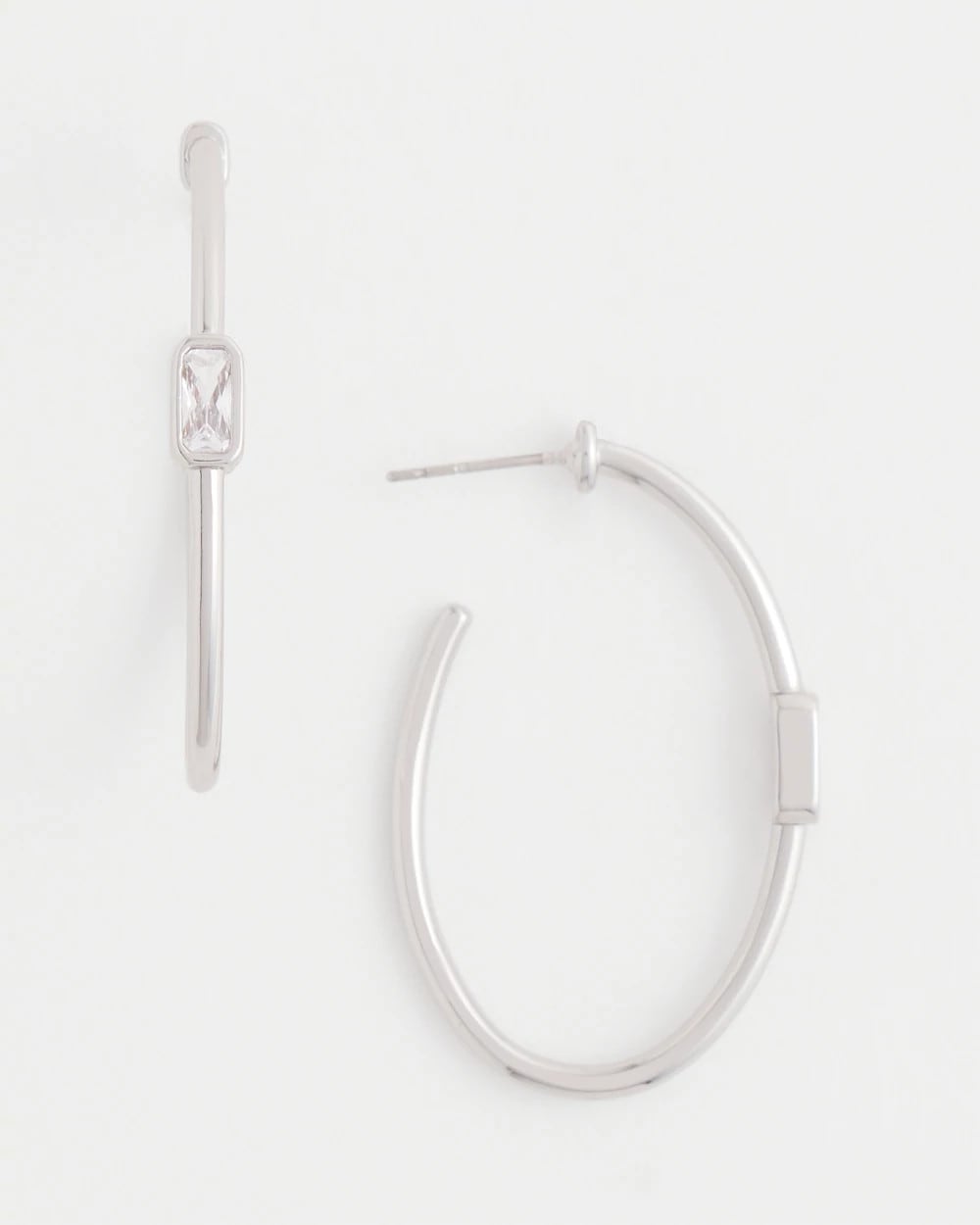 Chico's Women | Silver Oval Hoop Earrings SILVER