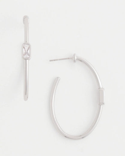 Chico's Women | Silver Oval Hoop Earrings SILVER