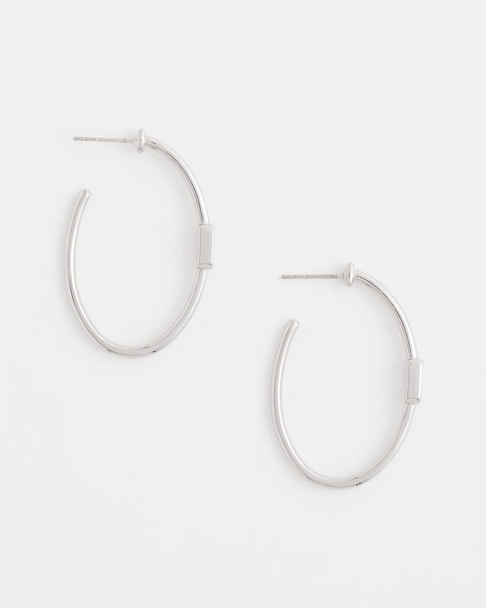 Chico's Women | Silver Oval Hoop Earrings SILVER